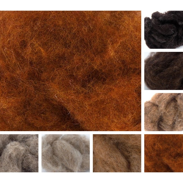 The Fox Corriedale Wool from our Woodland Series. Great for Needle Felting, Spinning, Wet Felting and Nuno Felting. 1, 2 or 4 ounce sizes