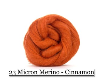 Cinnamon Merino Wool Top - 23 Mic 64's -  Needle Felting - Spinning - Wet Felting - Nuno Felting - Wet Felting