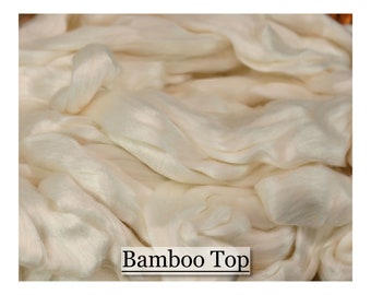 White Bamboo Combed Top - 16 ounces - Great for spinning or blending with other fibers, Natural and Undyed