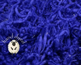 Wool Slubs - Hand Dyed- Art Batt - Effect Fiber - Texture Fiber - Natural Padding - 1 Ounce - Hyacinth