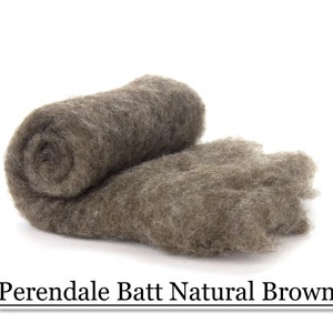 Perendale Batt - Natural Brown - Spinning Fiber - Felting Fiber - 200 grams