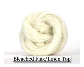 Flax/Linen Top - 8 ounces - Natural Fiber - Undyed - Spinning Fiber - Blending Fiber - Ready To Ship