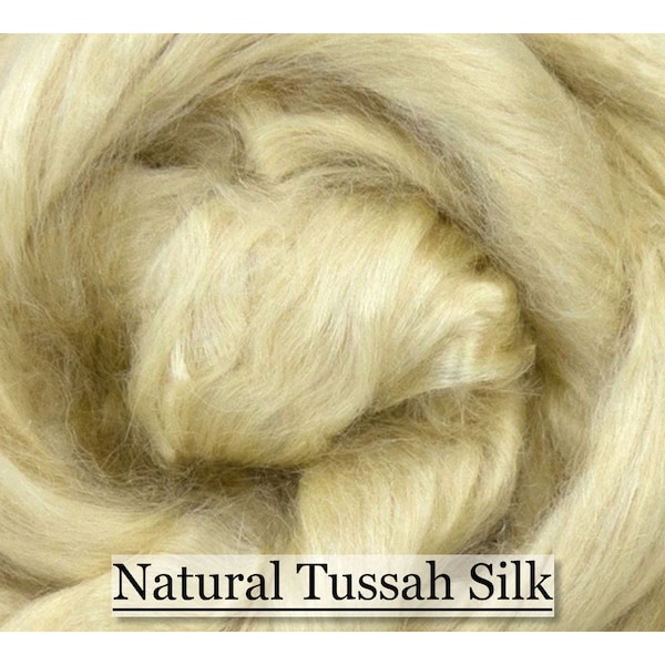 Natural Tussah Silk - Spinning Fiber - Blending Fiber - 1, 2 or 4 ounce sizes