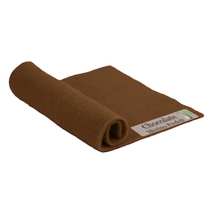Chocolate Prefelt made of 100% merino wool that&#39;s great for needle felting and wet felting. Available in multiple sizes and colors