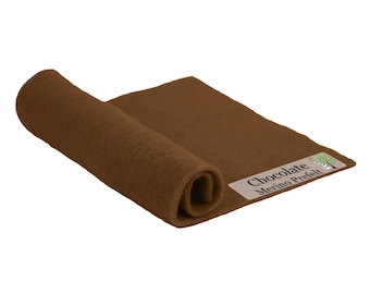 Chocolate Prefelt made of 100% merino wool that's great for needle felting and wet felting. Available in multiple sizes and colors