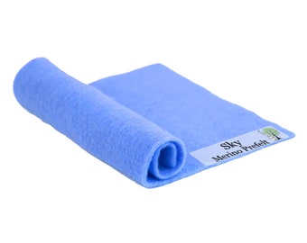 Sky Prefelt made of 100% merino wool that's great for needle felting and wet felting. Available in multiple sizes and colors
