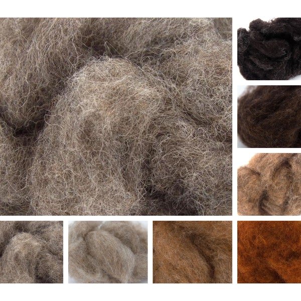 The Squirrel Corriedale Wool from our Woodland Series. Great for Needle Felting, Spinning, Wet Felting and Nuno Felting.  8 Ounces