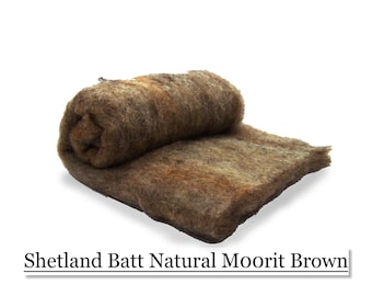Shetland Batt - Moorit Brown - Spinning Fiber - Felting Fiber - 200 grams