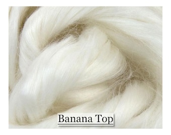 Banana Top - 8 ounces - Natural Fiber - Undyed - Spinning Fiber - Blending Fiber - Ready To Ship