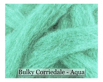 Aqua - Corriedale Wool Sliver -  Needle Felting - Spinning - Wet Felting - Nuno Felting - Wet Felting - 16oz