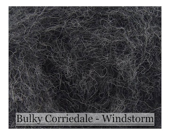 Windstorm - Shades of Grey - Corriedale Wool - Bulky Roving - Needle Felting - Wet Felting - Spinning - 8 ounce size