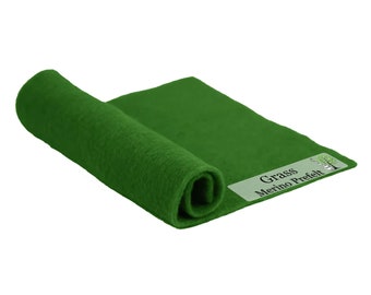 Grass Prefelt made of 100% merino wool that's great for needle felting and wet felting. Available in multiple sizes and colors