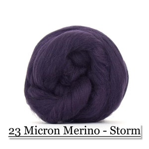 Storm Merino Wool Top - 23 Mic 64&#39;s -  Needle Felting - Spinning - Wet Felting - Nuno Felting - Wet Felting