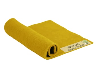 Mustard Prefelt made of 100% merino wool that's great for needle felting and wet felting. Available in multiple sizes and colors