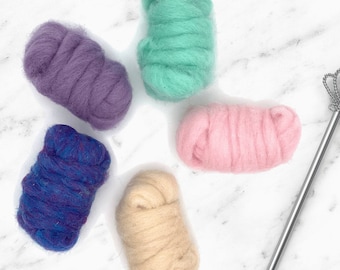 Fairy Tones Collection - Corriedale Wool Roving - Needle Felting - Wet Felting - Spinning