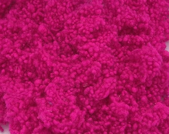 Wool Nepps - Hand Dyed - Fiber Effect - Spinning - Felting - Nuno - Wet Felting - Texture Fiber - Flourescent Fuchsia - 1 ounce