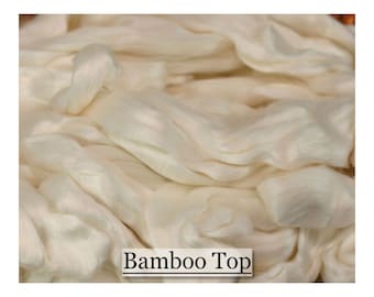 White Bamboo Combed Top great for spinning or blending with other fibers, Natural and Undyed