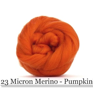 Pumpkin Merino Wool Top - 23 Mic 64&#39;s -  Needle Felting - Spinning - Wet Felting - Nuno Felting - Wet Felting