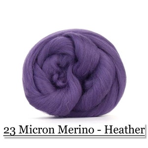 Heather Merino Wool Top - 23 Mic 64&#39;s -  Needle Felting - Spinning - Wet Felting - Nuno Felting - Wet Felting