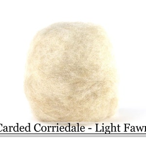 Light Fawn - Corriedale Wool Sliver -  Needle Felting - Spinning - Wet Felting - Nuno Felting - Wet Felting