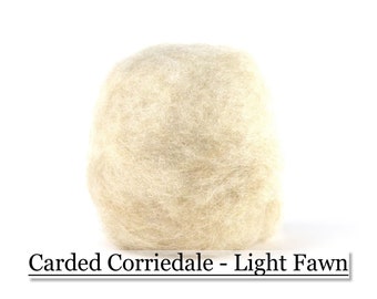 Light Fawn - Corriedale Wool Sliver -  Needle Felting - Spinning - Wet Felting - Nuno Felting - Wet Felting