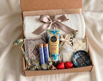Caja de regalo reconfortante, paquete de autocuidado, cesta de regalo acogedora, regalo para demostrar cariño, regalo para desear una pronta recuperación, regalo de condolencias, paquete de cuidados para ella.