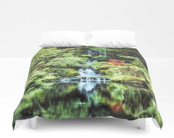 japanese duvet cover red custom duvet cover japanese garden print comforter green bedroom decor waterfall set portland wedding gift duvet cover etsy japanese duvet cover red custom duvet cover japanese garden print comforter green bedroom decor waterfall set portland wedding gift duvet cover etsy