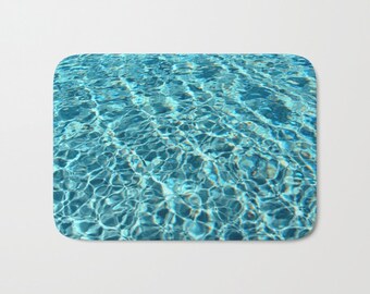 Memory Foam Bath Mat Swimming Pool Photography Blue Etsy