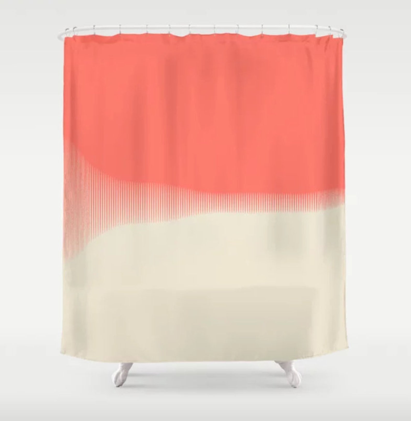 Coral Color Block Bath Mat Modern Memory Foam Bath Mat Etsy