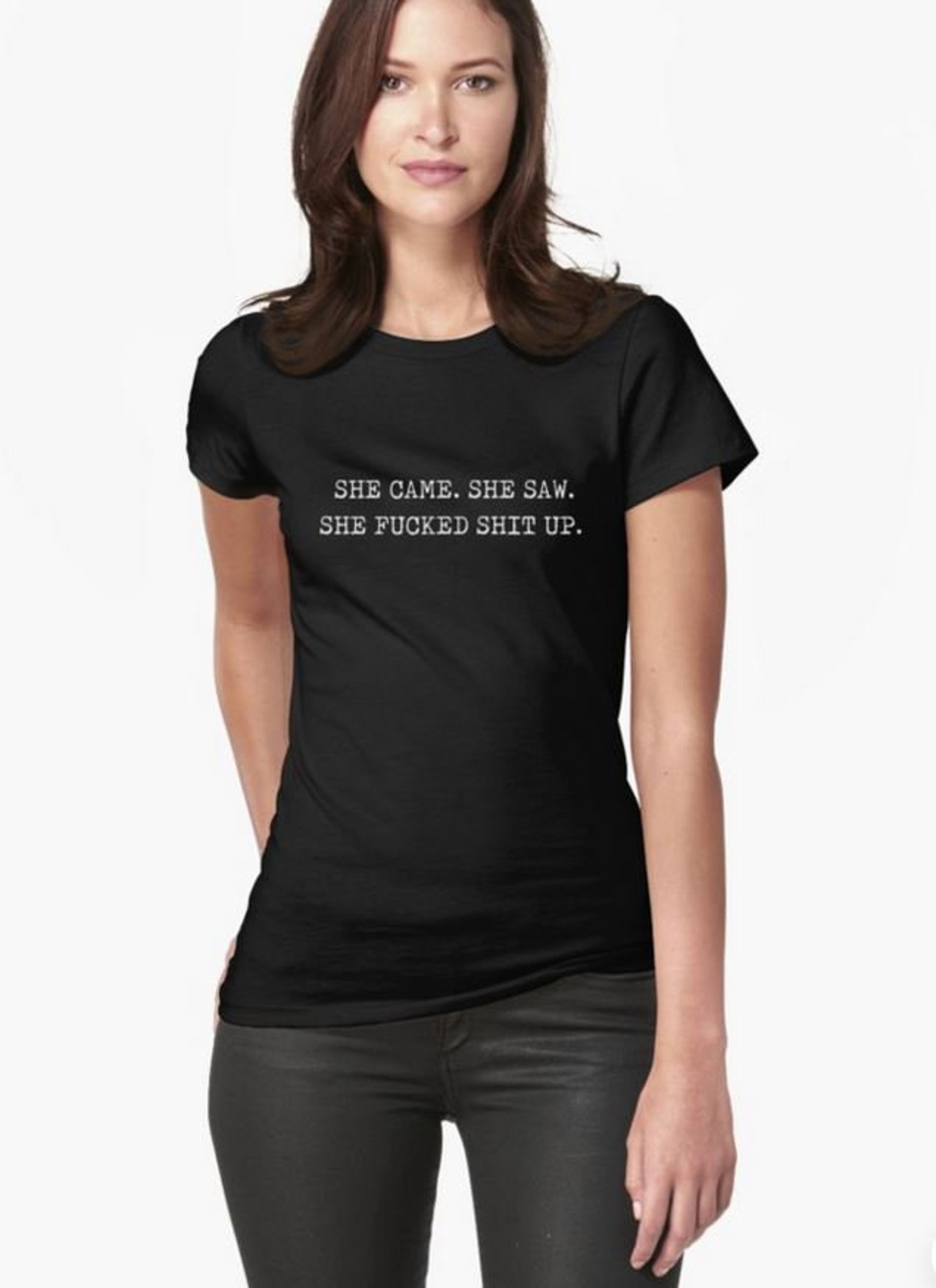 She Came She Saw T Shirt Adult Language Feminist Print | Etsy
