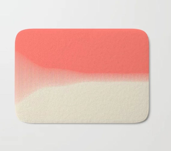 coral colored bath rugs