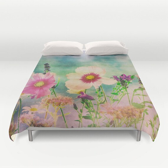 Wildflower Duvet Cover Or Comforter Colorful Floral Print Etsy