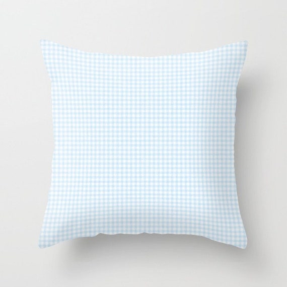 blue gingham pillows
