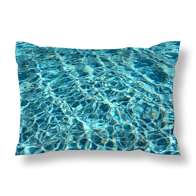 Swimming Pool Print Standard Pillow Sham Or King Blue Modern Abstract Bedding Set Wedding Gift Free Us