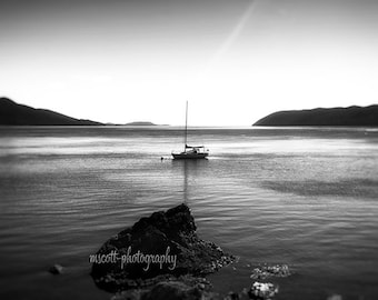 Orcas Island Photography | Doe Bay Ocean Art | Black & White Print | Dreamy Photography | San Juan Islands | Nautical Art