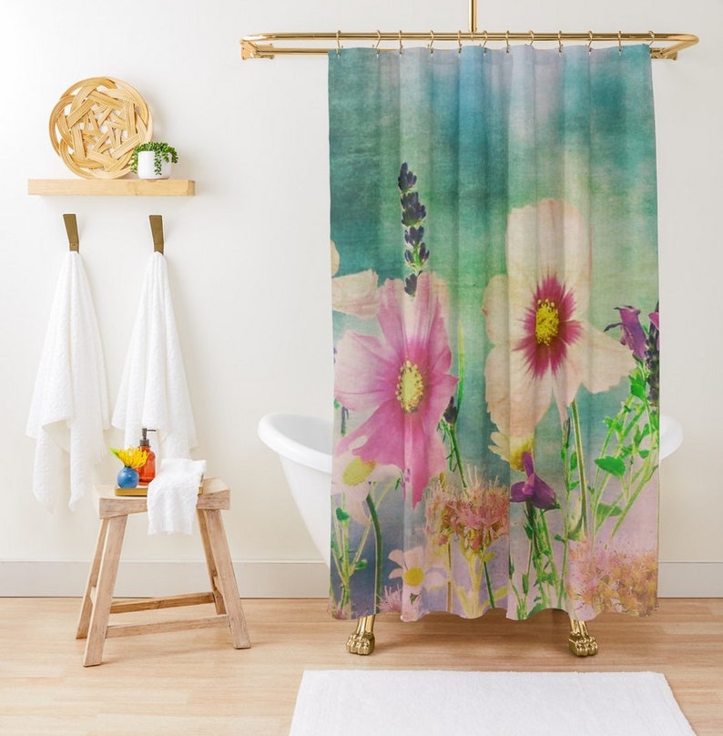 Memory Foam Bath Mat Wildflowers Inspired Floral Etsy