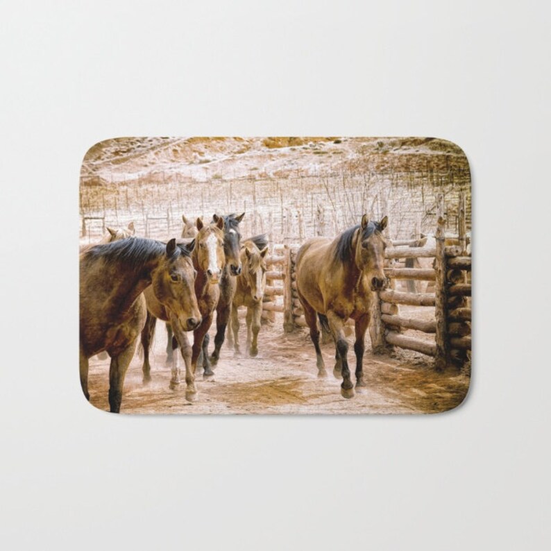 Horse Print Bath Mat Memory Foam Bath Mat Gift For Horse Etsy