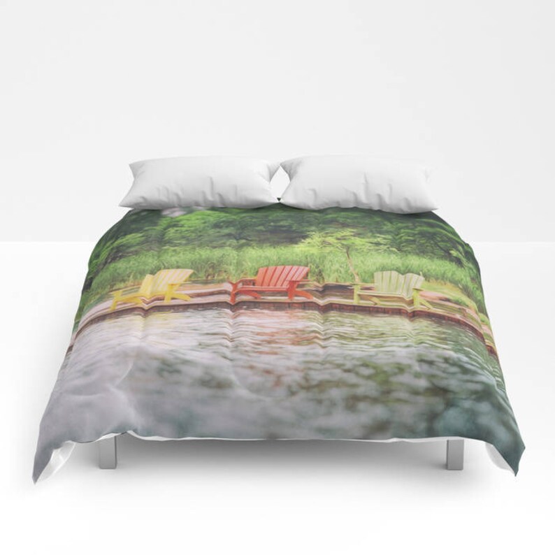 Lake House Duvet Cover Set Green Custom Bedding Adirondack Etsy