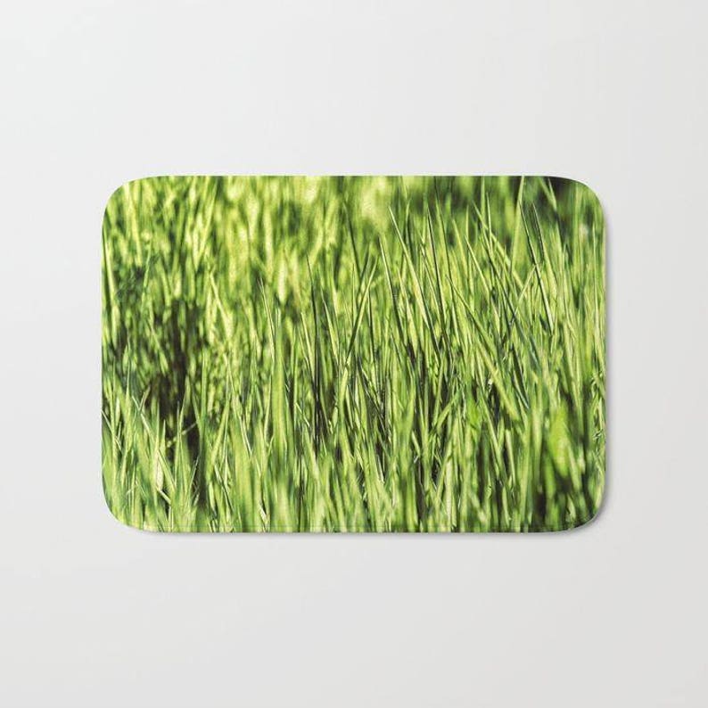 Kitchen Mat Lawn Grass Photo Printed Bath Mat Bath Mat Functional Art Gift Under 50 Memory Foam Bath Mat Green Grass Print