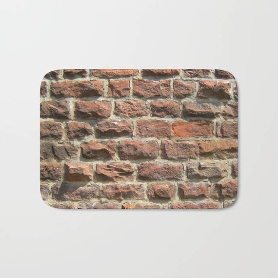 Bath Mat Memory Foam Bath Mat Brick Wall Red Bricks Etsy
