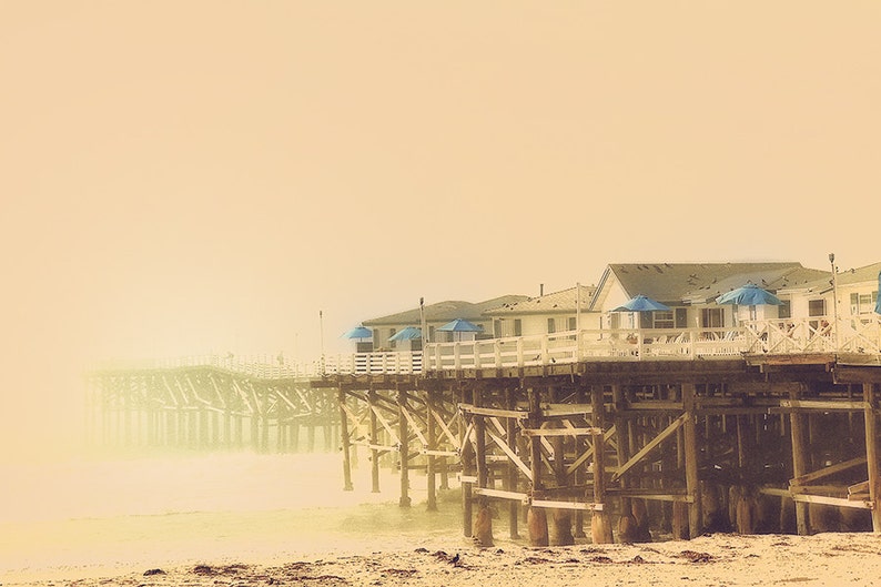San Diego Landscape Dreamy Photography Blue Umbrellas Etsy