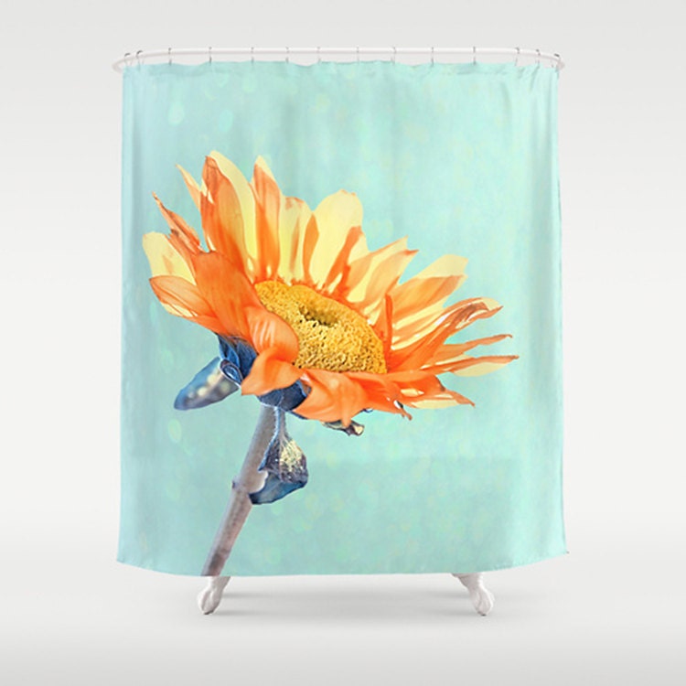 Shower Curtain Sunflower Shower Curtain Sunshine Yellow | Etsy