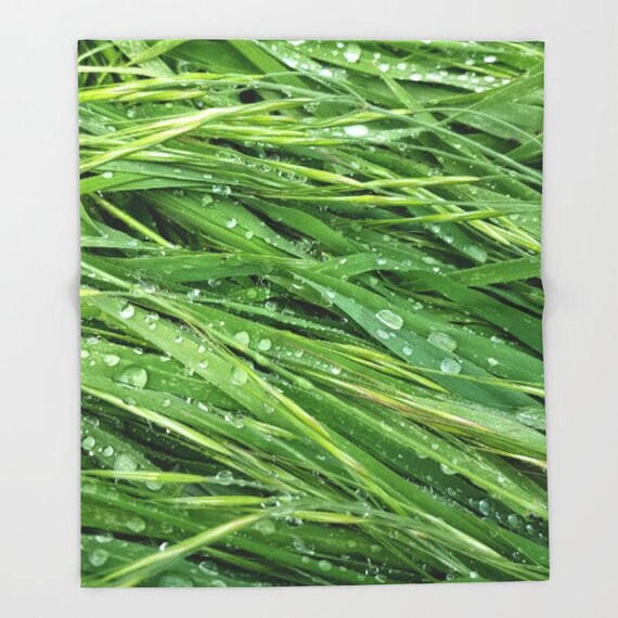 Custom Fleece Blanket Green Grass Print Green Baby Blanket Etsy