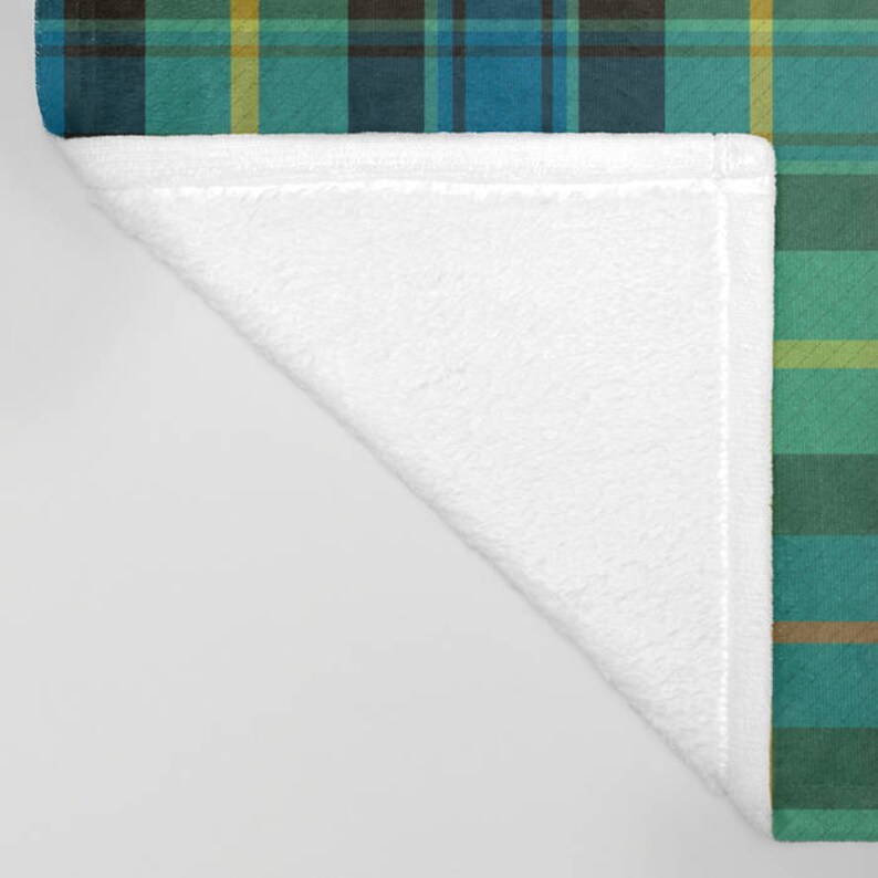 Plaid Fleece Blanket Green & Blue Plaid Print Scottish Etsy