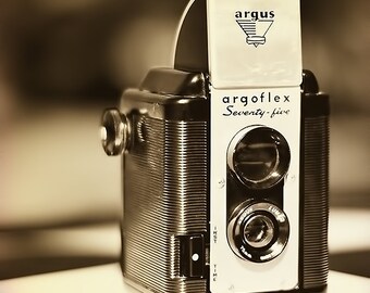 Vintage Camera Photography | Argoflex Print | Black & White Wall Art | Vintage Inspired Home and Office Decor | Gift for Photographer