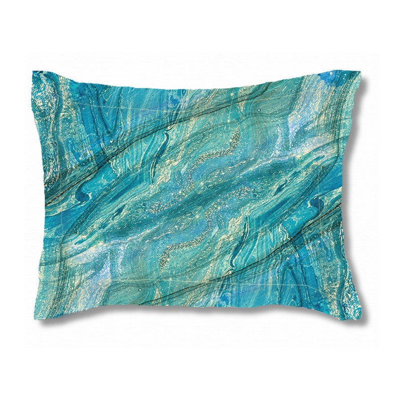 Pillow Sham Standard & King Pillow Sham Abstract Turquoise Etsy