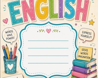Copertina per quaderno di composizione con ragazza inglese