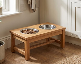 Elevated Dog Feeder Plan PDF, Raised Double Bowl Dog Feeding Stand Woodworking Plans, DIY Wooden Pet Bowl Stand, Instant Download