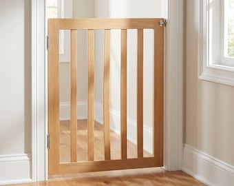 Plan PDF pour barrière pour animaux, barrière murale pivotante en bois pour chien, plan de menuiserie, barrière d'escalier/couloir à charnières à faire soi-même, téléchargement instantané