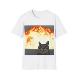 Exploding Cat Meme Shirt, Funny Explosion Cat T-Shirt, Viral Meme Tee, Side Eye Cat Graphic Tee, Chaos Meme Gift for Cat Lovers